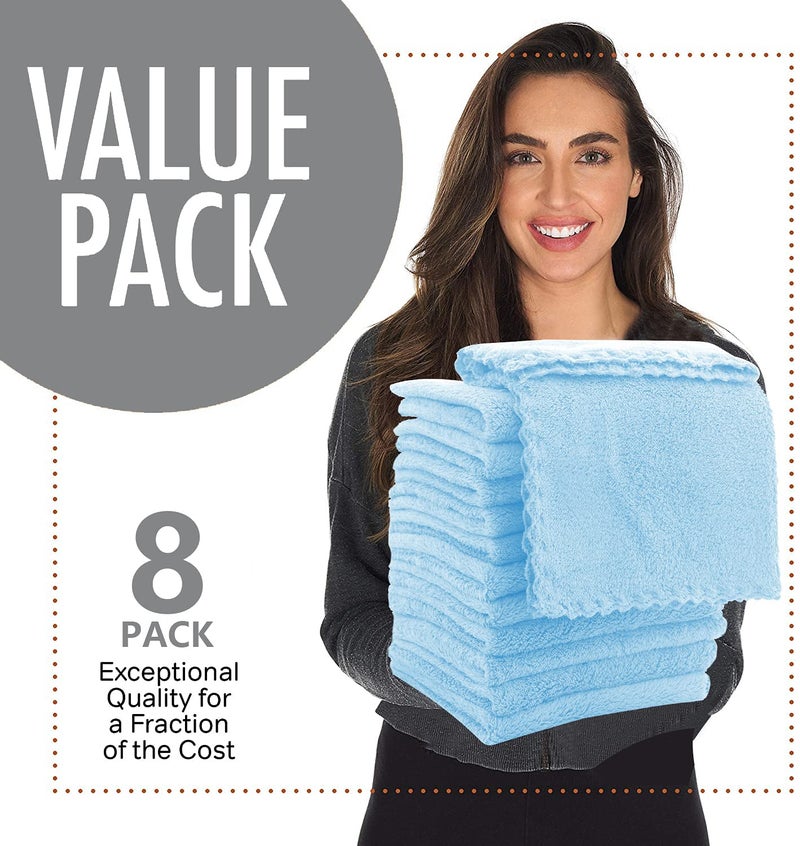 Spotted Play 8 Pack Large Burp Cloths for Baby - 20" by 10" Ultra Absorbent Burping Cloth, Hand Washcloths, Newborn Towel - Milk Spit Up Rags - Burpy Cloths for Unisex, Boy, Girl - Burp Cloths Set(Aquamarine) - Image 4